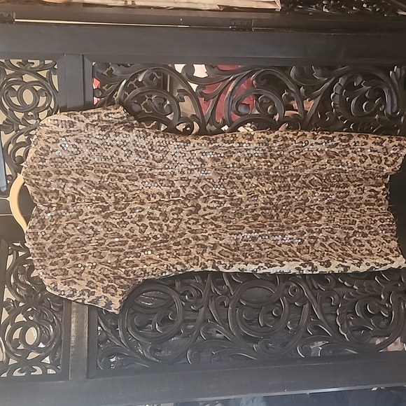 🔥Chetta B for Bergdorf Goodman Leopard Sequin Dress Size 8 EUC 🐆 - Picture 7 of 13